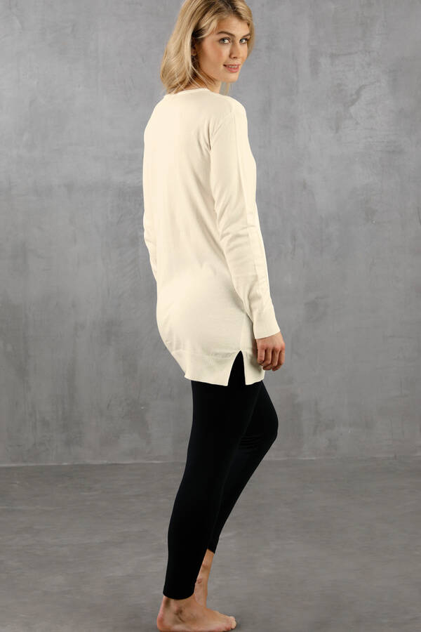 Long - Pullover aus Baumwolle und Viskose – Bild 2